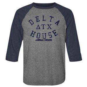 ANIMAL HOUSE - DELTA HOUSE 3/4 SLEEVE HEATHER RAGLAN SHIRT